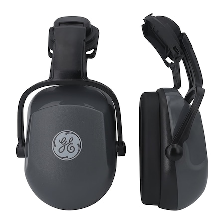 Ge 25 dB NRR Cap Mounted Earmuff, Color Gray GM453